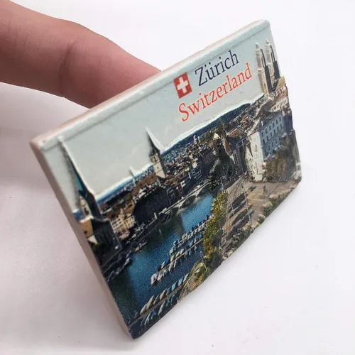 Vista 6 de Imán de nevera Lago Zurich Suiza Resina 3D Artesanía Artesanía Turística Viaje Ciudad Recuerdo Colección Letra Frigorífico Pegatina