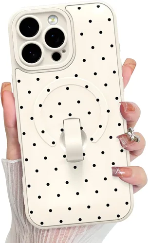 Vista 105 de KANGHAR Compatible con iPhone 17 Pro Case Spot Pattern - Negro Mancha rosada negra