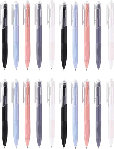 Vista 24 de 8 bolígrafos retráctiles lindos y estéticos, bolígrafos de gel con tinta para escribir con punta fina suave de 0,5 mm, bolígrafos de impresión