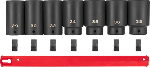 Vista 2 de TEKTON Juego de dados de impacto de tuerca de eje de transmisión de 1/2 pulgada, 7 piezas SID92101