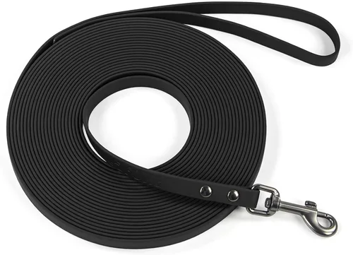 Vista 11 de WOLFONE Correa de PVC impermeable para perro, correa de entrenamiento larga de 10 pies, núcleo de nailon resistente sin enredos, correa recubierta