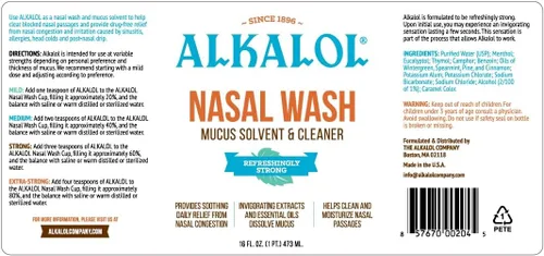 Vista 6 de Solución para lavado nasal de Alkalol, 3 unidades (16 onzas líquidas)