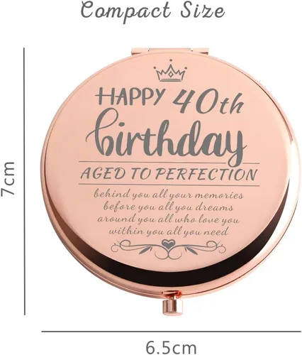 Vista 7 de 40th Birthday Gifts Women Rose Gold Compact Mirror Gifts for Women Birthday Unique 40th Birthday Gift Ideas for Wife Sister Daughter Friend Niece