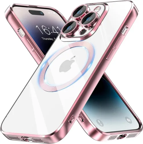 Vista 12 de Intermerge Funda para iPhone 14, compatible con carga inalámbrica MagSafe, protección de grado militar a prueba de golpes, resistente al amarilleo