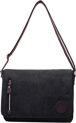 Vista 7 de ZHIERNA Bolsa de lona pequeña de mensajero bolsa cruzada para hombres y mujeres para el trabajo escolar