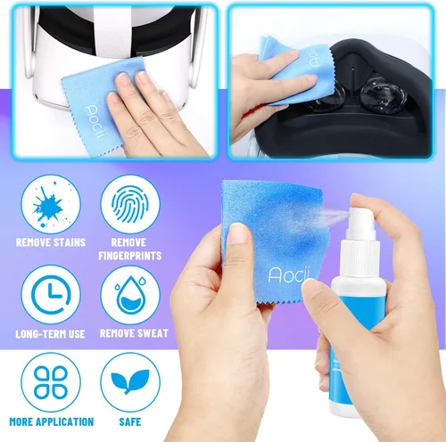 Vista 4 de VR Headset Cleaning Kit VR Lens Cleaner Lens Pen Cleaner Kit for Oculus Quest 2Hololens 2XboxPS4Wii Cleaning kit for Camera Game Controller VR