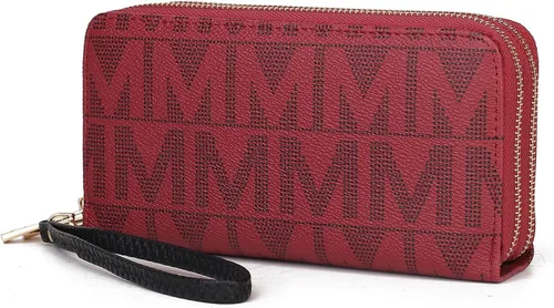 Vista 48 de MKF Collection Mia K - Cartera de pulsera para mujer, pequeña cartera de cuero vegano para tarjetas de crédito con cremallera y bolsillo