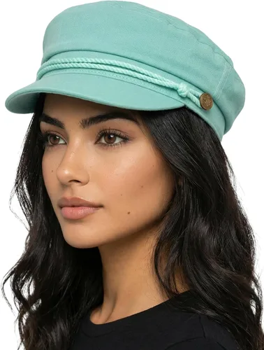 Vista 42 de Funky Junque Gorra de pescador griego, gorra de algodón para panaderos Floral - Denim