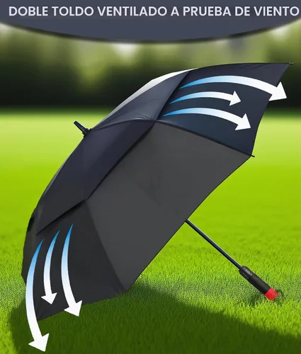 Vista 3 de SIEPASA Paraguas de golf grande de 62/68/72 pulgadas, paraguas de golf de apertura automática, extra grande, doble toldo ventilado, resistente al
