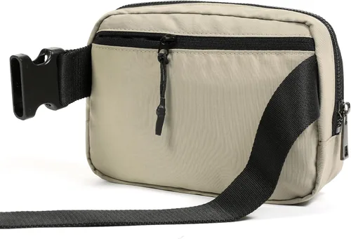 Vista 4 de ODODOS Minicangurera unisex con correa ajustable, para entrenamiento, correr, viajes o senderismo, Caqui, talla única