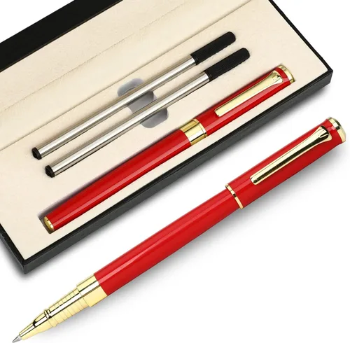 Vista 9 de YIVONKA Bolígrafo de lujo, línea de recambio negra, ancho de 0.02 pulgadas, el mejor regalo de bolígrafo de oficina para hombres y mujeres, Negro