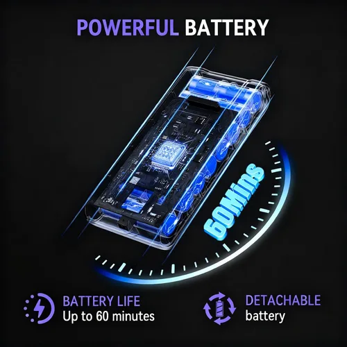 Vista 7 de Aspiradora inalámbrica, 600 W, 55 KPA, 60 minutos para el hogar, aspiradora inalámbrica antienredos, aspiradora recargable con luz verde, potente