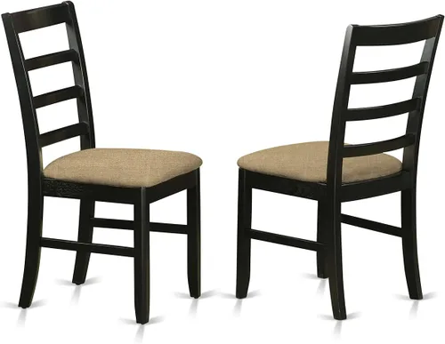 Vista 4 de East West Furniture DLPF3-BCH-C - Juego de comedor de 3 piezas que contiene una mesa de comedor redonda con gotas y 2 sillas de cocina tapizadas