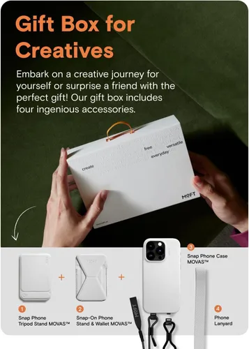 Vista 7 de MOFT Regalo para hombres y mujeres – Trípode de teléfono, soporte, cordón y funda compatible con iPhone 15 Pro