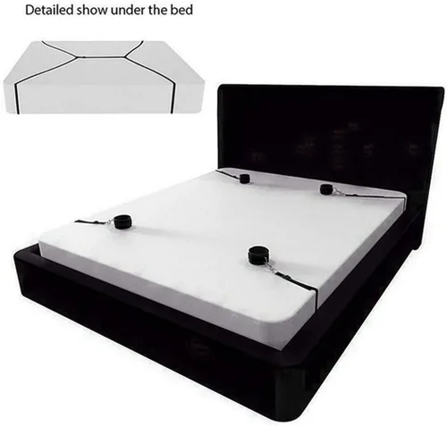 Vista 8 de Correas de cama sexuales para tobillos y muñecas, restricciones de cama King, sexo para adultos, juego de cama de servidumbre, puños para piernas