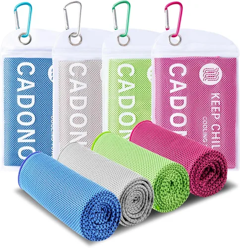 Vista 8 de Paquete de 4 toallas refrescantes (40 x 12 pulgadas), toalla de frío suave y transpirable, toalla de hielo, toalla de microfibra para yoga