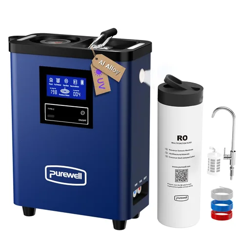 Vista 11 de Purewell® K8680 RO Sistema purificador de agua, 10 etapas RV portátil de filtración de agua de supervivencia con UV, tasa de desalinización alcanza