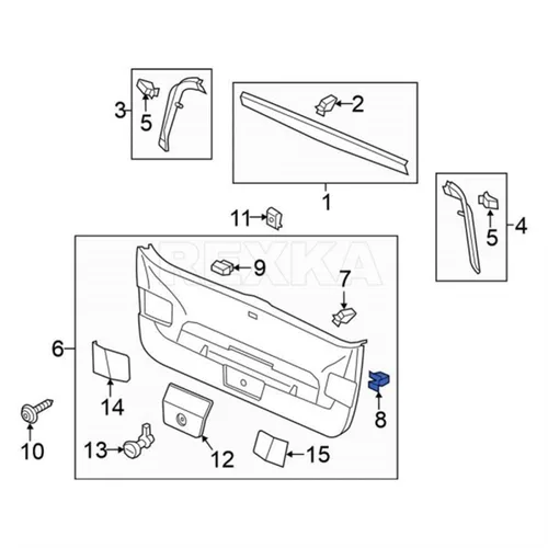 Vista 5 de Rexka 10 piezas de retención de clips para puerta elevadora interior compatible con Audi Volkswagen 1J6-867-276