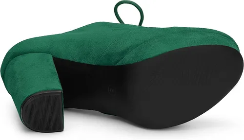 Vista 6 de Allegra K Botas de plataforma con cordones gruesos para mujer