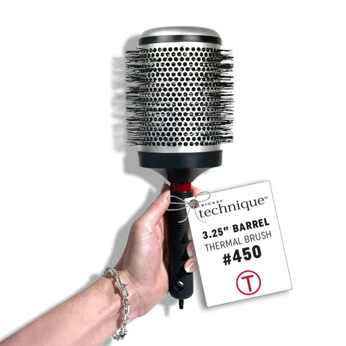 Vista 12 de Cricket Technique - Cepillo térmico para el cabello #300 de 0.75 pulgadas para secado, rizado y peinado, barril de retención de calor con cerdas