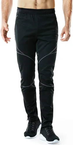 Vista 5 de TSLA - Pantalones deportivos de ciclismo antiviento y térmicos para hombre, forrados de vellón, para exteriores, para el invierno y clima frío