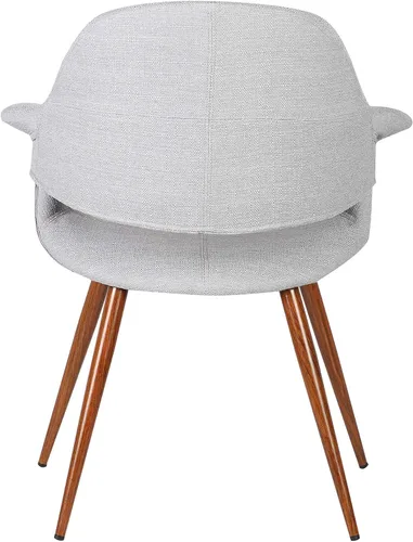 Vista 5 de Armen Living Silla de comedor Phoebe en tela gris y acabado de madera de nogal