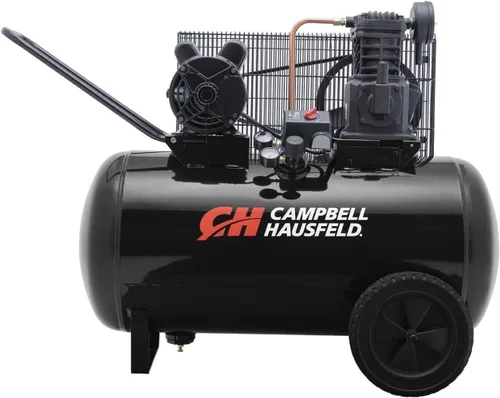 Vista 8 de CAMPBELL HAUSFELD Compresor de aire horizontal de 15 galones, compresor de aire portátil con bomba de una sola etapa, doble voltaje, 175 PSI máximo