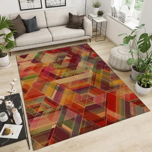 Vista 13 de Alfombras modernas de mediados de siglo cincuenta, colores retro atómicos sin costuras, alfombra de pasillo para exteriores, antideslizante, área