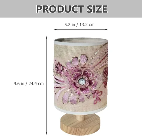 Vista 2 de OSALADI Lámpara de mesa de tela floral 3D, lámpara de escritorio elegante USB para dormitorio
