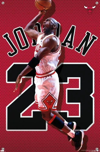 Vista 4 de Michael Jordan - Póster de pared de jersey con alfileres con licencia