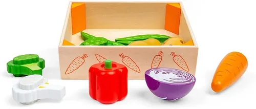 Vista 7 de Bigjigs Toys Caja de verduras de madera - Comida de juego y juguetes de rol