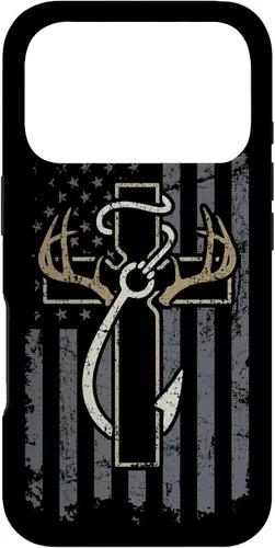 Vista 27 de Faith Hunting Fishing - Christian Cross USA Hunter Fisherman Case for iPhone 17