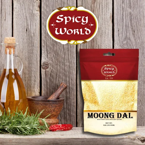 Vista 6 de Moong Dal 4 libras (frijoles secos divididos) ~ Lentillas doradas indias ~ 100% natural y puro – por Spicy World