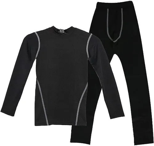 Vista 3 de YUSHOW Conjunto de compresión para niños, camisa de manga larga y pantalón, capa base, ropa interior de compresión, ropa interior térmica