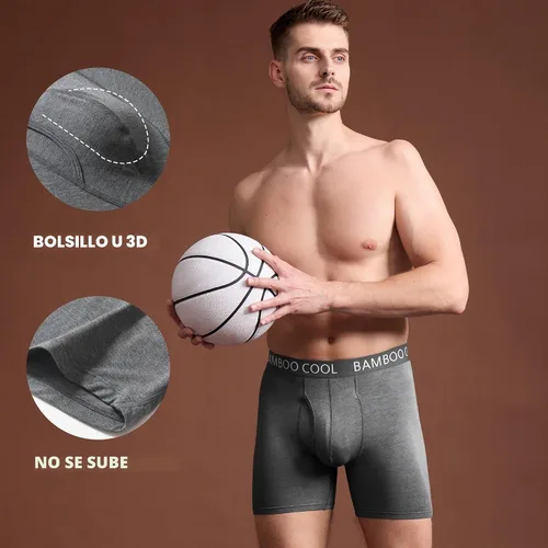 Vista 3 de BAMBOO COOL Men's Cooling Underwear Ultra Soft Breathable Boxer Briefs Pack