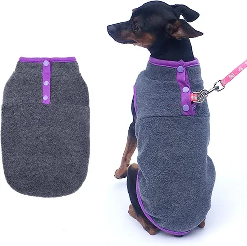 Vista 8 de Suéter de forro polar para perro, chaleco suave para perro, ropa sin mangas para cachorros, ropa de invierno para clima frío, chaqueta pullover