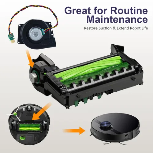 Vista 4 de Módulo de ventilador de motor de repuesto compatible con iRobot Roomba e5 e6 i1-i8+ y j5-j9+ Series Robot Aspirador, conjunto de ventilador de motor