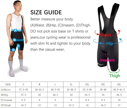 Vista 5 de Pantalones cortos de ciclismo de 6 horas y 500 KM, pantalones cortos de ciclismo con relleno de gel 3D para hombre, mallas de ciclismo a prueba
