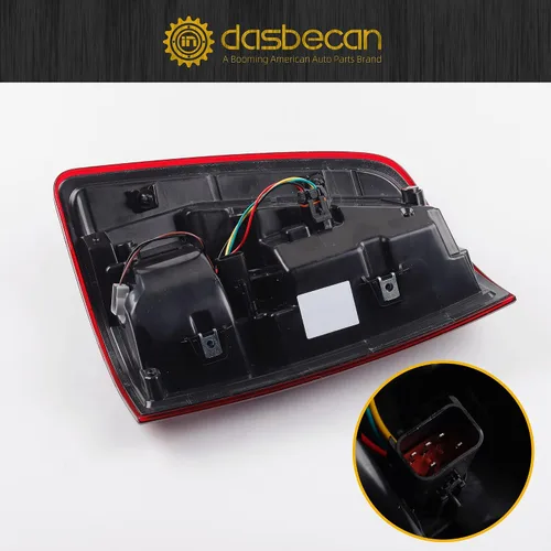 Vista 4 de Conjunto de luces traseras LED Dasbecan con bombillas compatibles con Dodge For Dodge RAM 1500 2013-2018 RAM 2500 3500 2014-2018 Red Lens Black