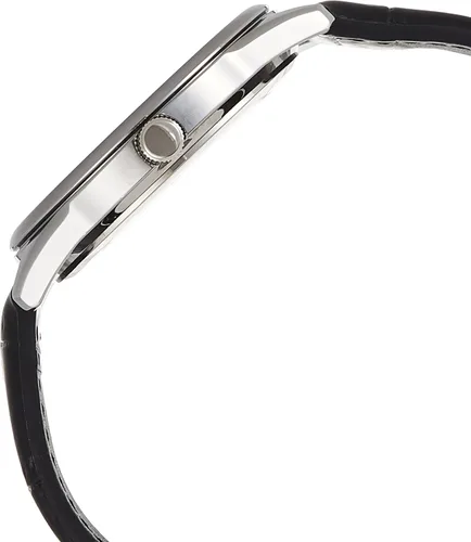 Vista 3 de Casio MTP-V005L-1B Reloj analógico estándar de cuero negro con esfera negra para hombre