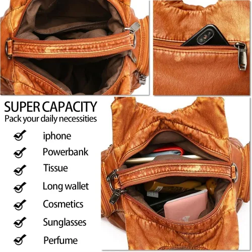 Vista 4 de Bolso vintage para mujer Tendencia de moda Bolso cruzado de un solo hombro de gran capacidad