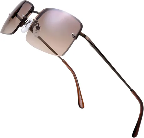 Vista 8 de The Fresh - Lentes de sol minimalistas pequeños rectangulares transparentes - Embalaje exquisito
