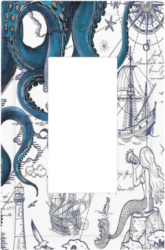 Vista 25 de Arte Moderno Abstracto de Lujo Turquesa Oscuro Verde Azulado Azul Gris Patrón Texturizado de Mármol 1 Gang Interruptor de Luz de Palanca Simple