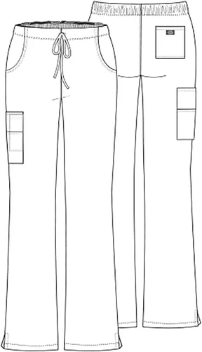 Vista 8 de Dickies - Pantalón cargo de tiro medio para mujer, con cordón, ropa quirúrgica