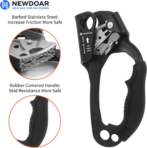 Vista 5 de NewDoar Certificado UIAA y CE - Ascendedor de mano para escalada en roca, arborista, equipo de rapel para cuerda de 8~13MM