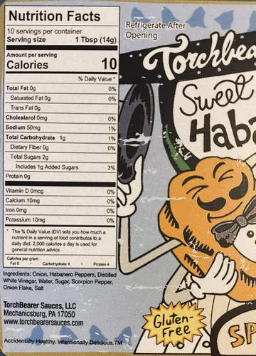 Vista 5 de Torchbearer Sauces Habanero de cebolla dulce (picante), 5 onzas, todo natural, vegano, sin extractos, fabricado en Estados Unidos y destacado en Hot
