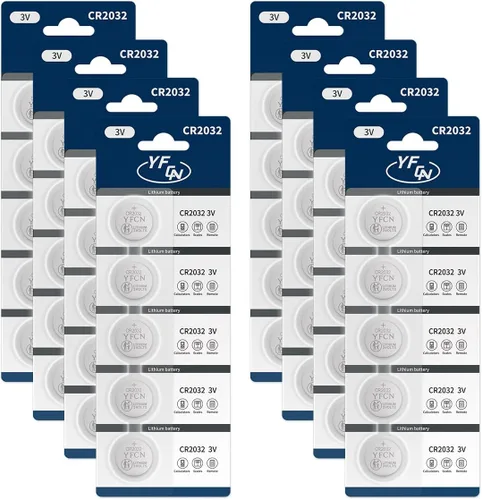 Vista 9 de YFCN CR2032 - Batería de litio de 3 V, paquete de 5 baterías CR2032 – CR 2032 batería de celda de moneda para AirTag, llavero, controles remotos, 10