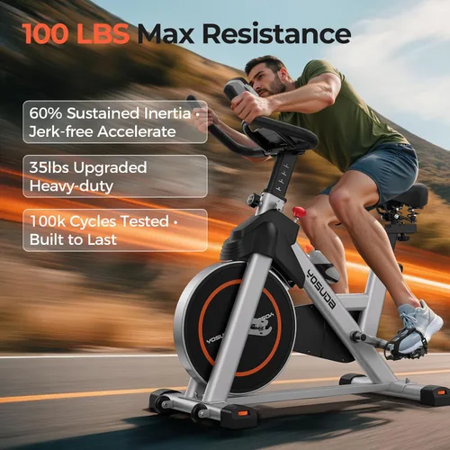 Vista 2 de YOSUDA Exercise Bike, Magnetic Friction Stationary Bike with App Training