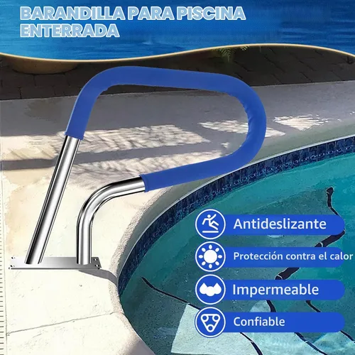 Vista 3 de Barandilla de piscina enterrada de 30x22 con cubierta, barandilla de piscina 304SS para piscina