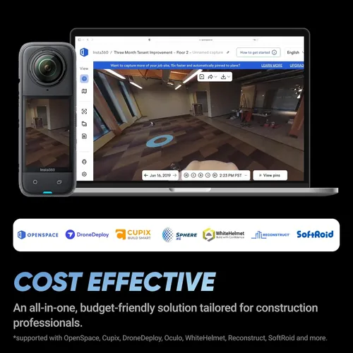 Vista 7 de Insta360 X4 Kit de Construcción - Cámara de construcción 360°, video HDR 360 de 8K30fps, foto de 72MP, lapsos de tiempo de 11K, compatible